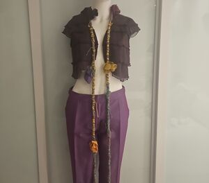 Elegant Purple Pant  With Dark Purple Best & Unique Accesory